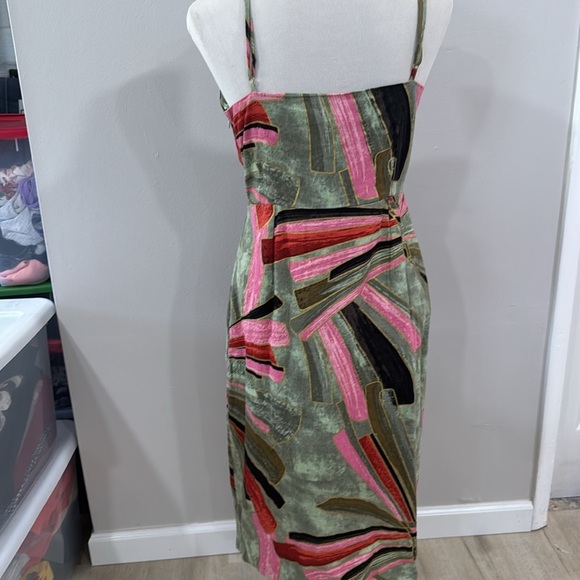 Jason Wu abstract artsy printed midi linen blend dress - Picture 5 of 9